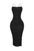 Gemma Rhinestone Mesh Ruched Dress