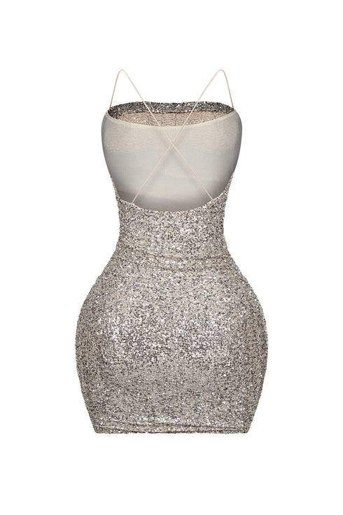 Mya Sequin Ruched Mini Dress