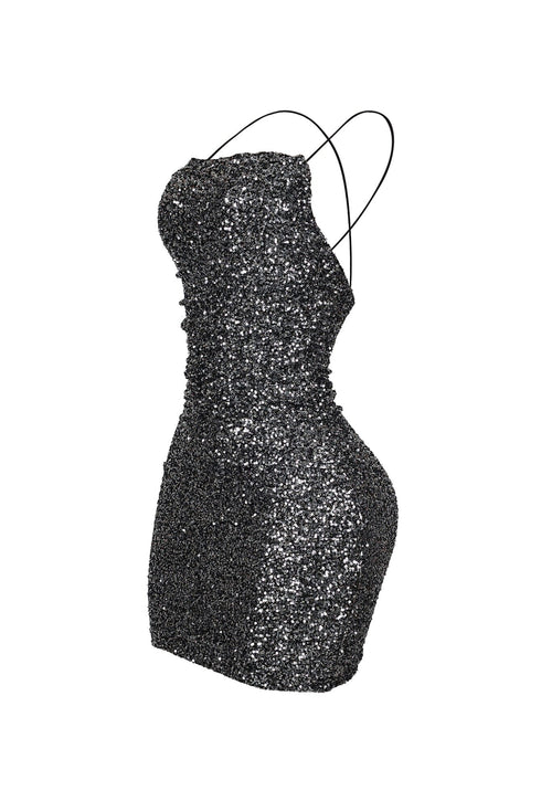 Mya Sequin Ruched Mini Dress