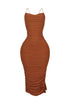 Alyssa Mesh Ruched Midi Dress