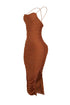 Alyssa Mesh Ruched Midi Dress