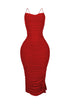 Alyssa Mesh Ruched Midi Dress