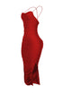 Alyssa Mesh Ruched Midi Dress