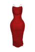 Alyssa Mesh Ruched Midi Dress