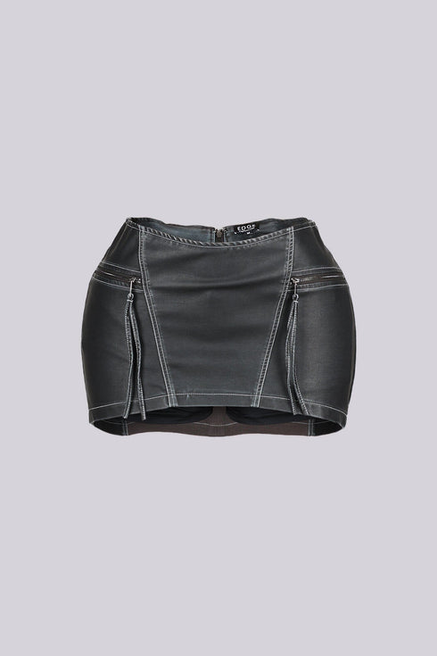 Robyn Faux Leather Low Rise Micro Skirt