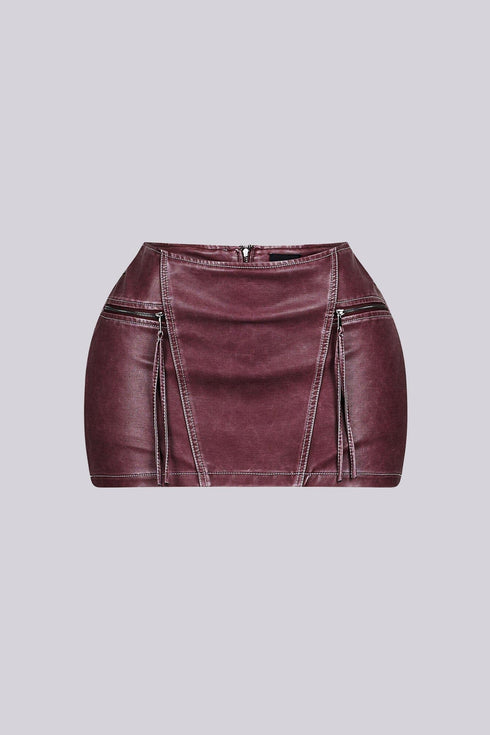 Robyn Faux Leather Low Rise Micro Skirt