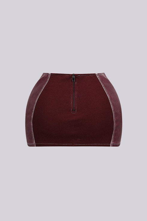 Robyn Faux Leather Low Rise Micro Skirt