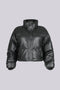 Frosty Chic Faux Leather Puffer Jacket
