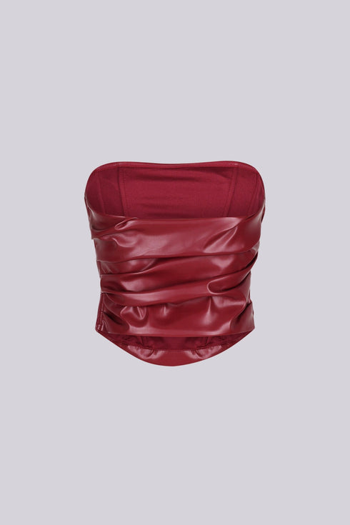 Sleek Spicy PU Tube Top