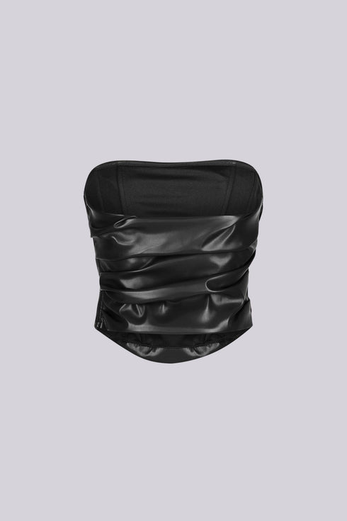 Sleek Spicy PU Tube Top