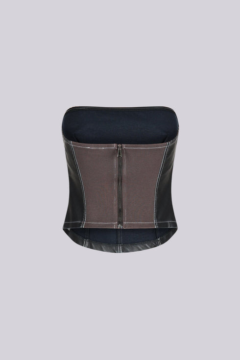 Robyn Faux Leather Tube Top