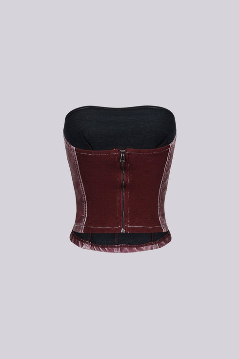 Robyn Faux Leather Tube Top