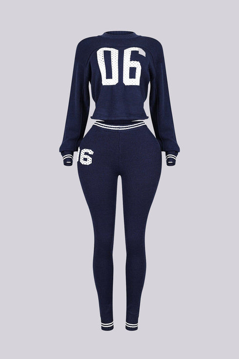 Zarah Knit 06 Graphic Top & Leggings SET