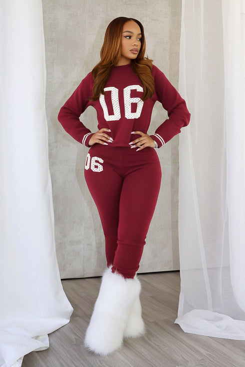 Zarah Knit 06 Graphic Top & Leggings SET