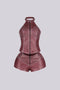 Mono Faux Leather Halter Top & Shorts SET