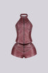 Mono Faux Leather Halter Top & Shorts SET