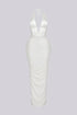 Viva Rhinestone Beaded Halter Maxi Dress