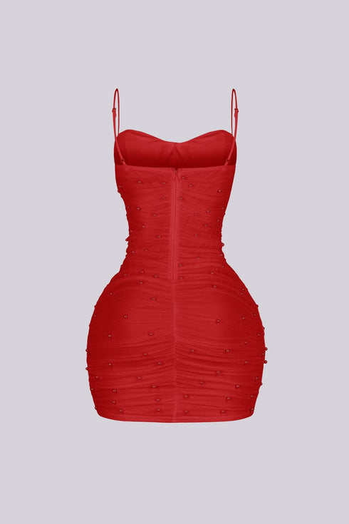 Celebrate Pearl Mesh Mini Dress