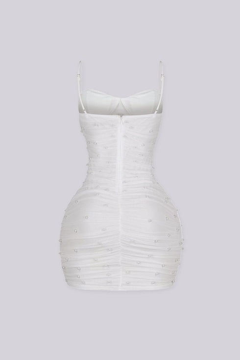 Celebrate Pearl Mesh Mini Dress