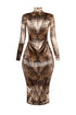 Nikki Velvet Animal Print Midi Dress