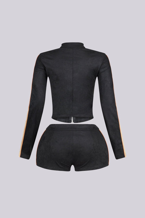 Blockline Suede Jacket & Shorts SET