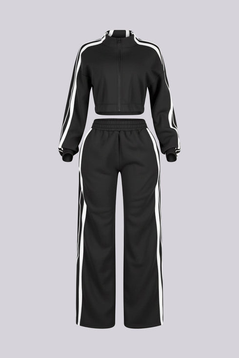 Chill Motion Striped Jacket & Pants SET