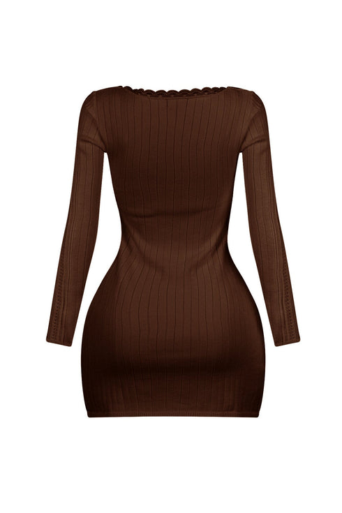 Analia Scoop Lace Sweater Mini Dress