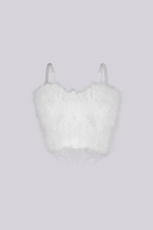 Flattering Faux Fur Bustier Top