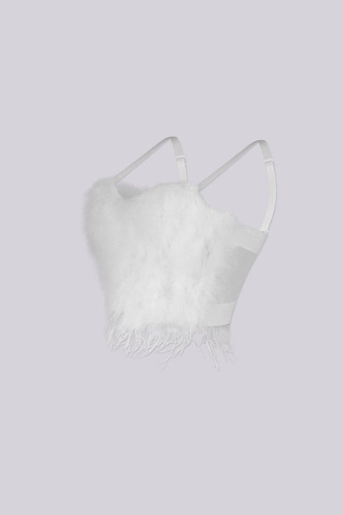 Flattering Faux Fur Bustier Top