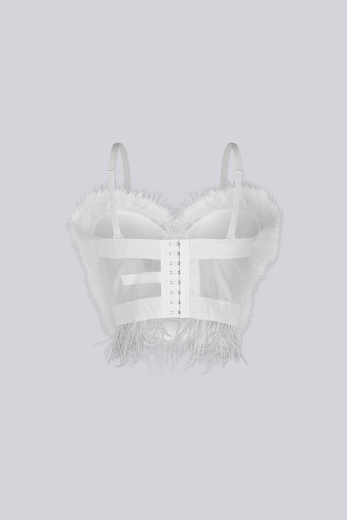 Flattering Faux Fur Bustier Top