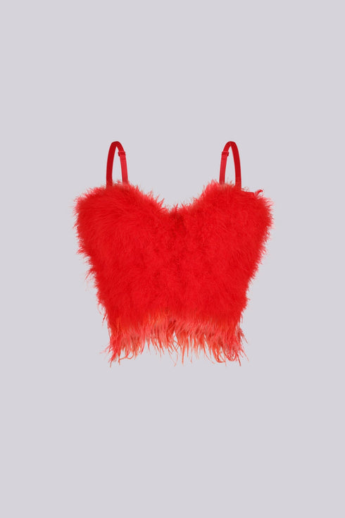 Flattering Faux Fur Bustier Top