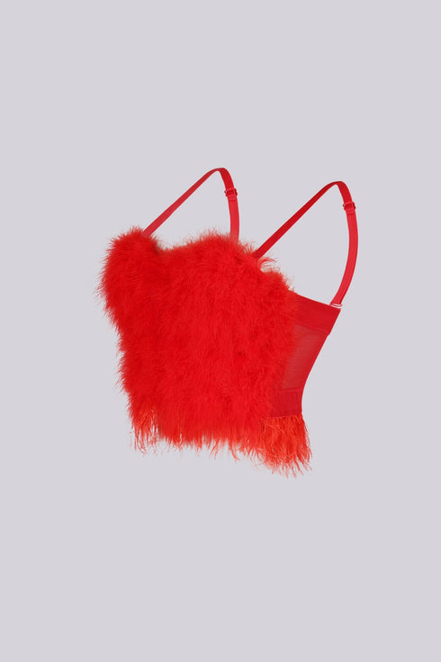 Flattering Faux Fur Bustier Top