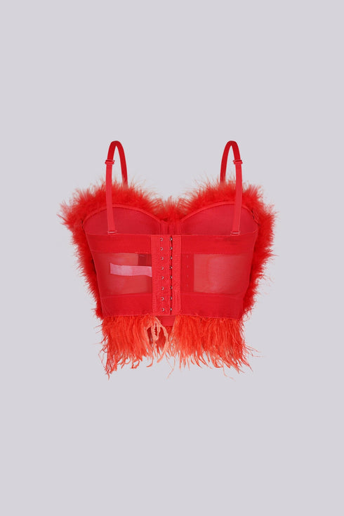 Flattering Faux Fur Bustier Top