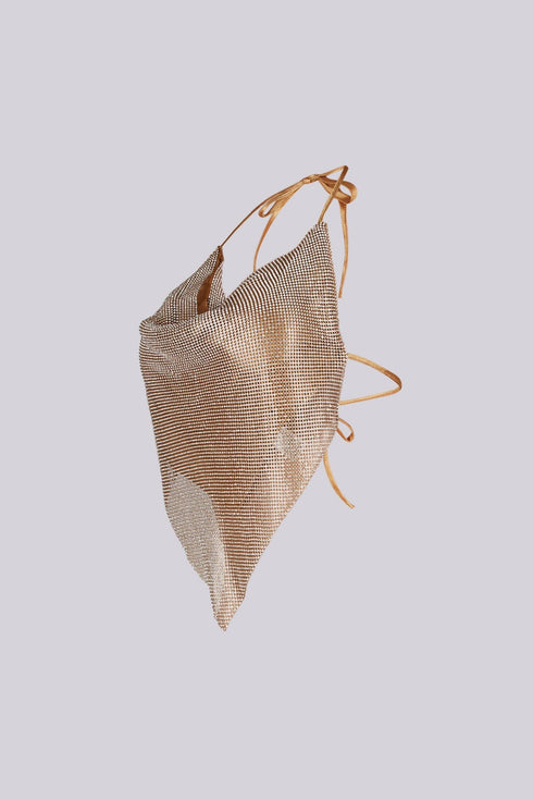 Hyperglow Metal Mesh Rhinestone Top