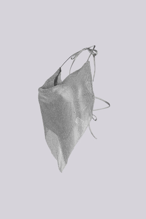 Hyperglow Metal Mesh Rhinestone Top