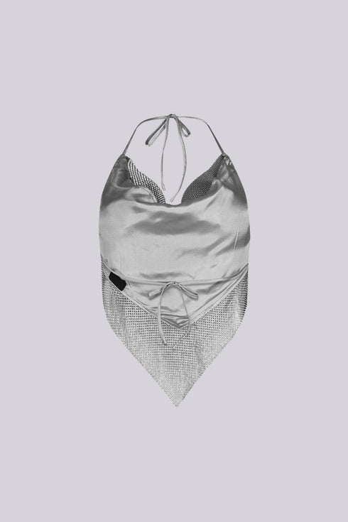 Hyperglow Metal Mesh Rhinestone Top