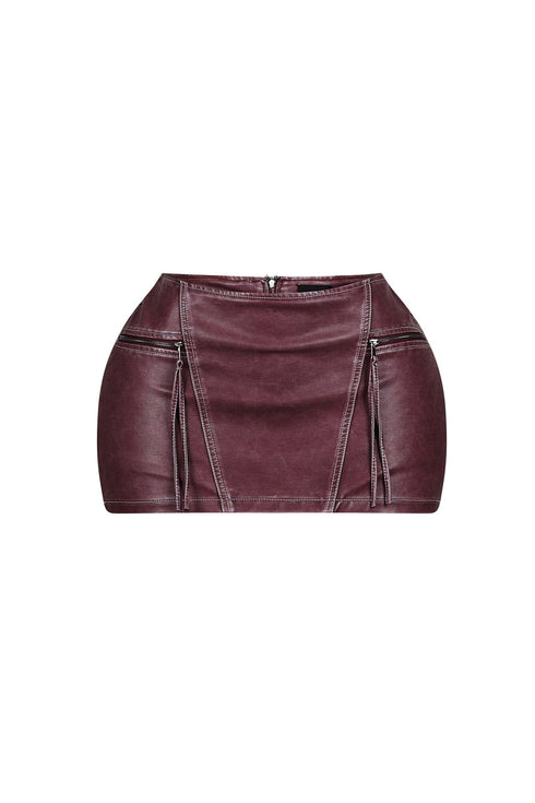 Robyn Faux Leather Low Rise Micro Skirt