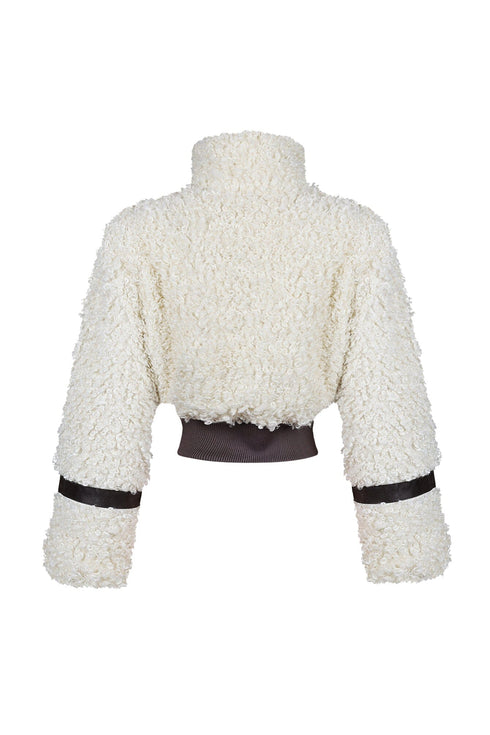 Bria Faux Leather Faux Poodle Fur Jacket