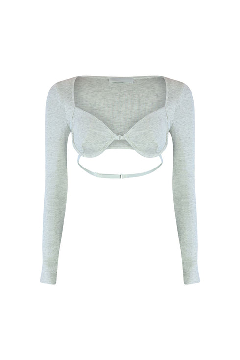 Ruve Wired Ribbed Crop Top Crop Top EDGE Small Grey