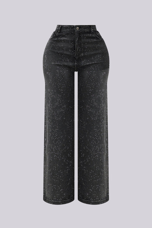 Opulent Rhinestone Denim Jeans