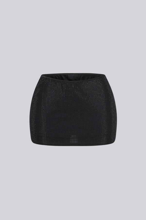 Glixie Rhinestone High Waist Mini Skirt