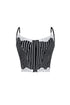 Becky Pinstripe Lace Trim Bustier Top