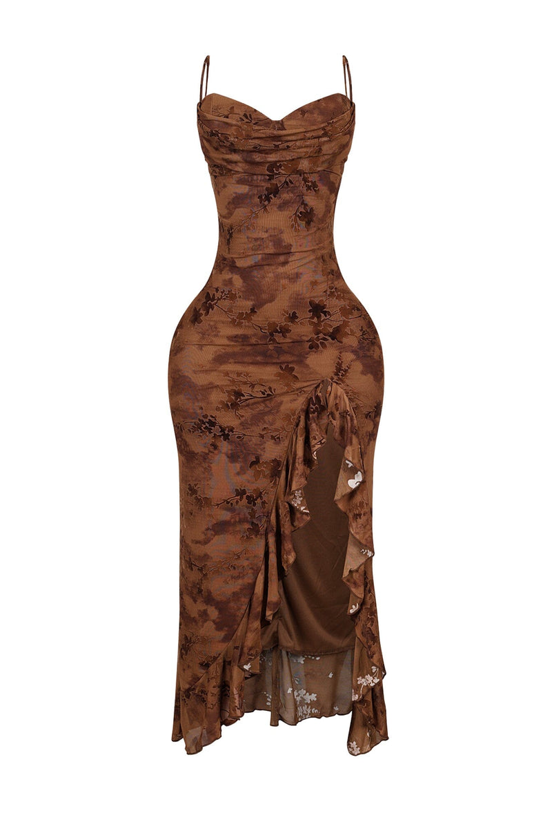 flared sleeve midi dress Adrianna Papell Three Quarter Bell Sleeve Sheath Midi Dress
