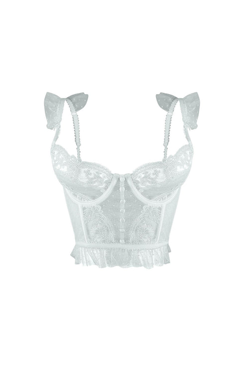 First Date Lace Trim Bustier Top