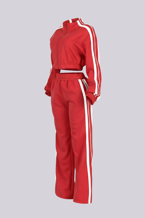 Chill Motion Striped Jacket & Pants SET