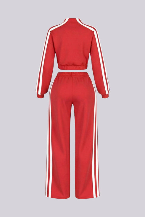 Chill Motion Striped Jacket & Pants SET