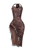 Karter Mesh Leopard Ruffle Maxi Dress