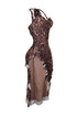 Karter Mesh Leopard Ruffle Maxi Dress