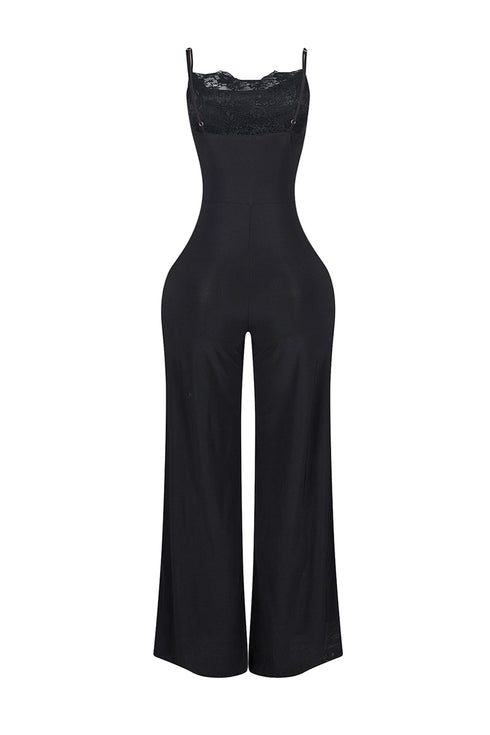 Jesenia Tank Cowl Neck Lace Jumpsuit