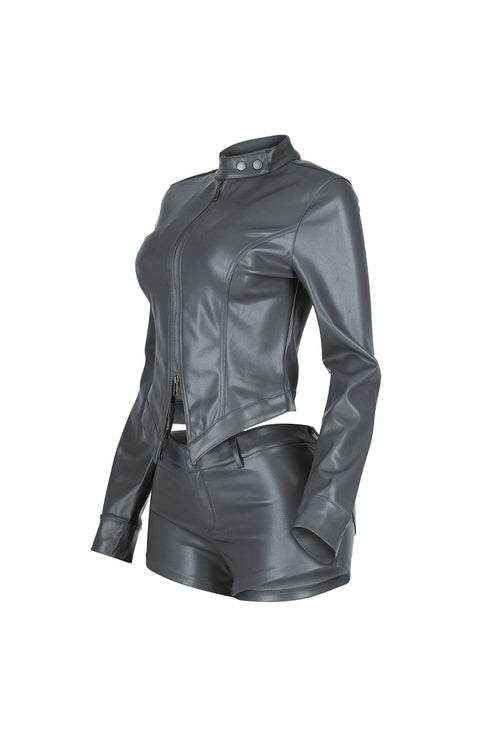 Dominance Duo PU Jacket & Shorts SET